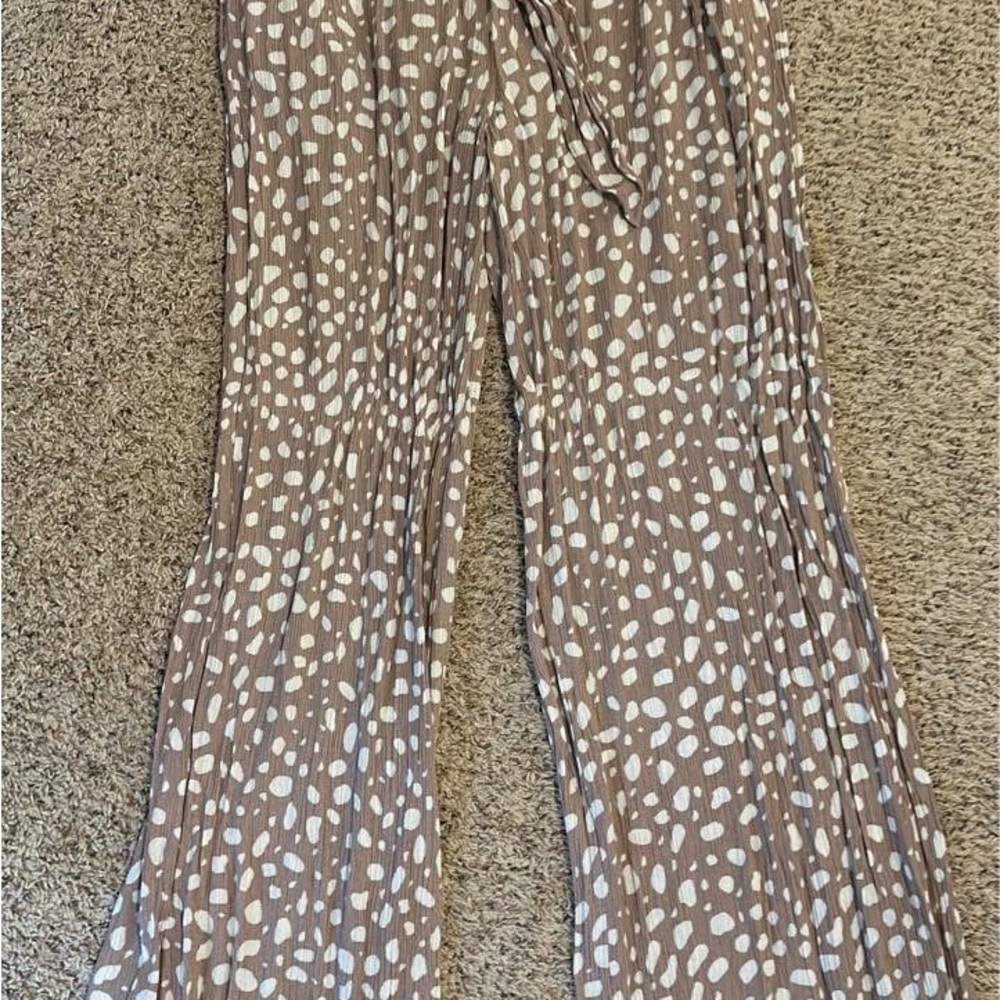Kori Brown and White Wide Leg Pants